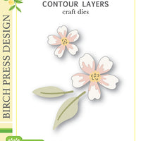 Birch Press Design - Phlox Blooms and Leaves Contour Layers
