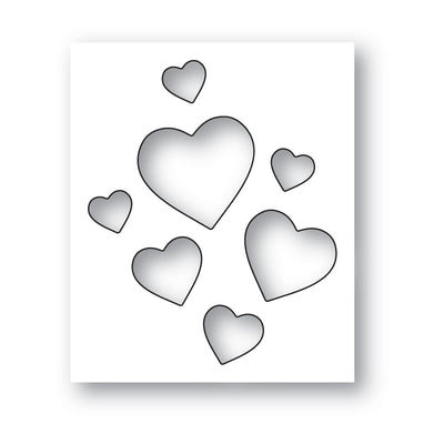 Poppystamps - Dies - Heart Jumble (Pre-Order)