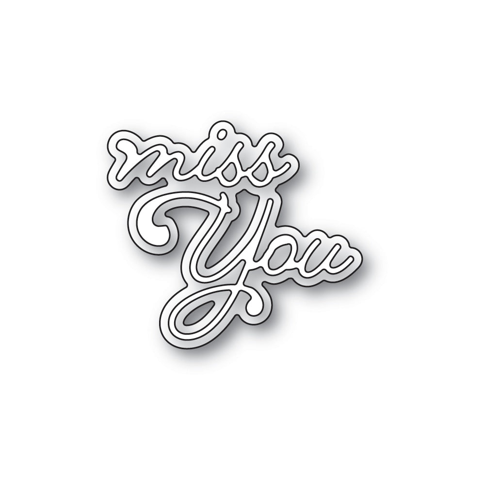 Poppystamps - Dies - Miss You Moonlight Script (Pre-Order)