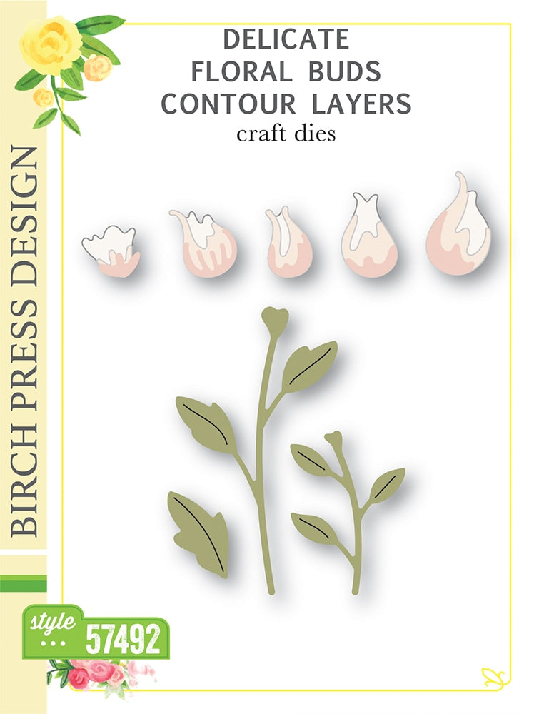 Birch Press Design - Delicate Floral Buds Contour Layers