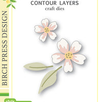 Birch Press Design - Phlox Blooms and Leaves Contour Layers (Pre-Order)
