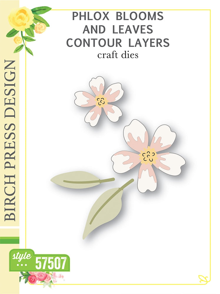 Birch Press Design - Phlox Blooms and Leaves Contour Layers (Pre-Order)