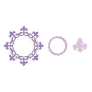 Sizzix Framelits Die Set 3PK - Frame, Circle w/Fleur de Lis Edging