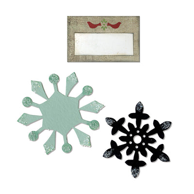 Sizzix Bigz w/Bonus Sizzlits Die - Snowflakes & Tag w/Birds