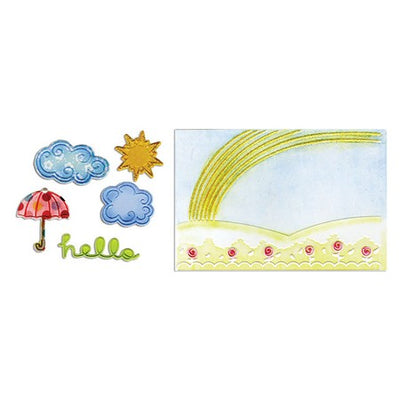 Sizzix Framelits Die Set 5PK w/Textured Impressions - Hello Rainbow Set