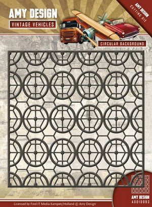 Amy Design - Dies - Vintage Vehicles - Circular Background
