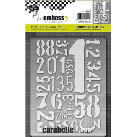 Carabelle - Embossing Folders - Chiffres Grunge