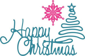 Cheery Lynn Designs - Happy Christmas w/ Tree Sentiment
