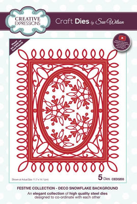 Sue Wilson - Festive Collection - Deco Snowflake Background
