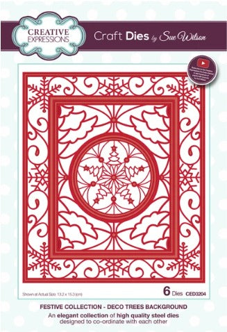Sue Wilson - Festive Collection - Deco Trees Background