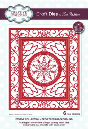 Sue Wilson - Festive Collection - Deco Trees Background