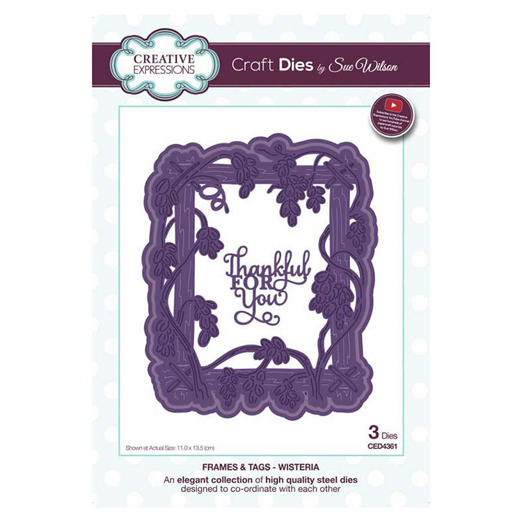 Sue Wilson Designs - Frames & Tags Collection -  Wisteria
