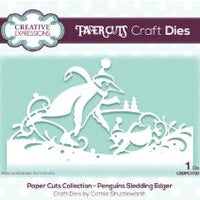 Creative Expressions - Dies - Paper Cuts Collection - Penguins Sledding Edger