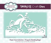 Creative Expressions - Dies - Paper Cuts Collection - Penguins Sledding Edger