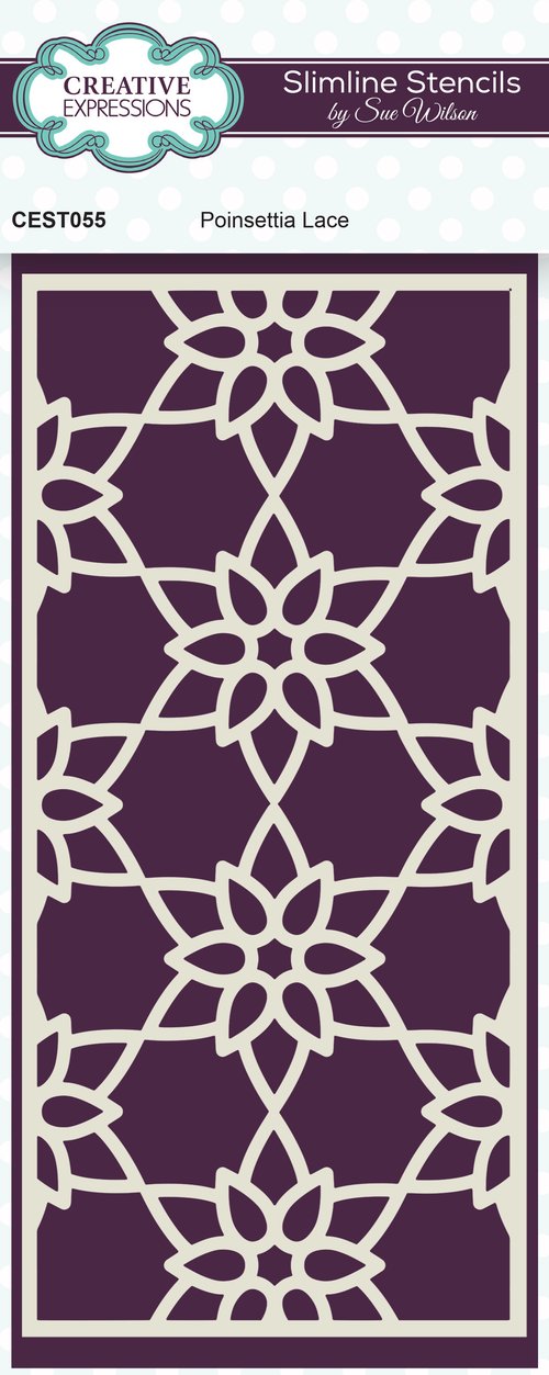 Sue Wilson - Slimline Stencil - Poinsettia Lace