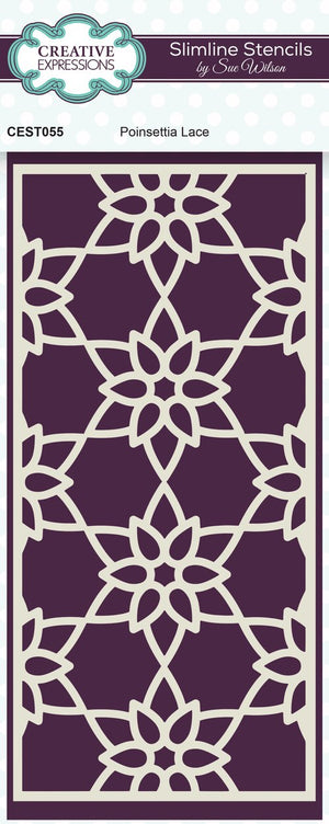 Sue Wilson - Slimline Stencil - Poinsettia Lace