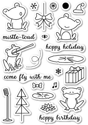 Memory Box Dies - Hoppy Holiday Clear Stamp Set