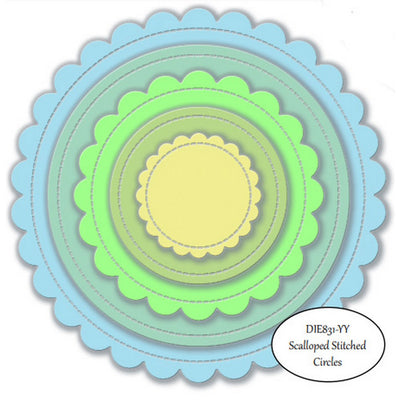 Impression Obsession - Dies - Scalloped Stitched Circles