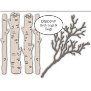 Impression Obsession - Dies - Birch Logs & Twigs