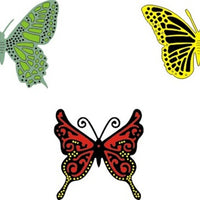 Cheery Lynn Designs - Small Exotic Butterflies #2 w/Angel Wings