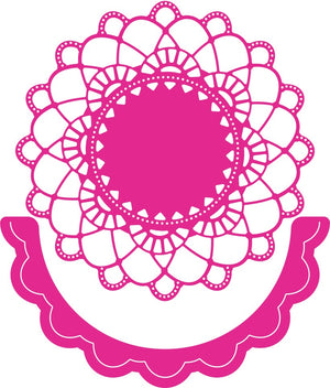 Cheery Lynn Designs - Felicity Doily With Angel Wing