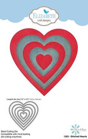 Elizabeth Craft Designs - Dies - Stitched Hearts