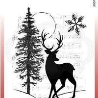 Woodware Craft Collection - Clear Stamps - Musical Deer