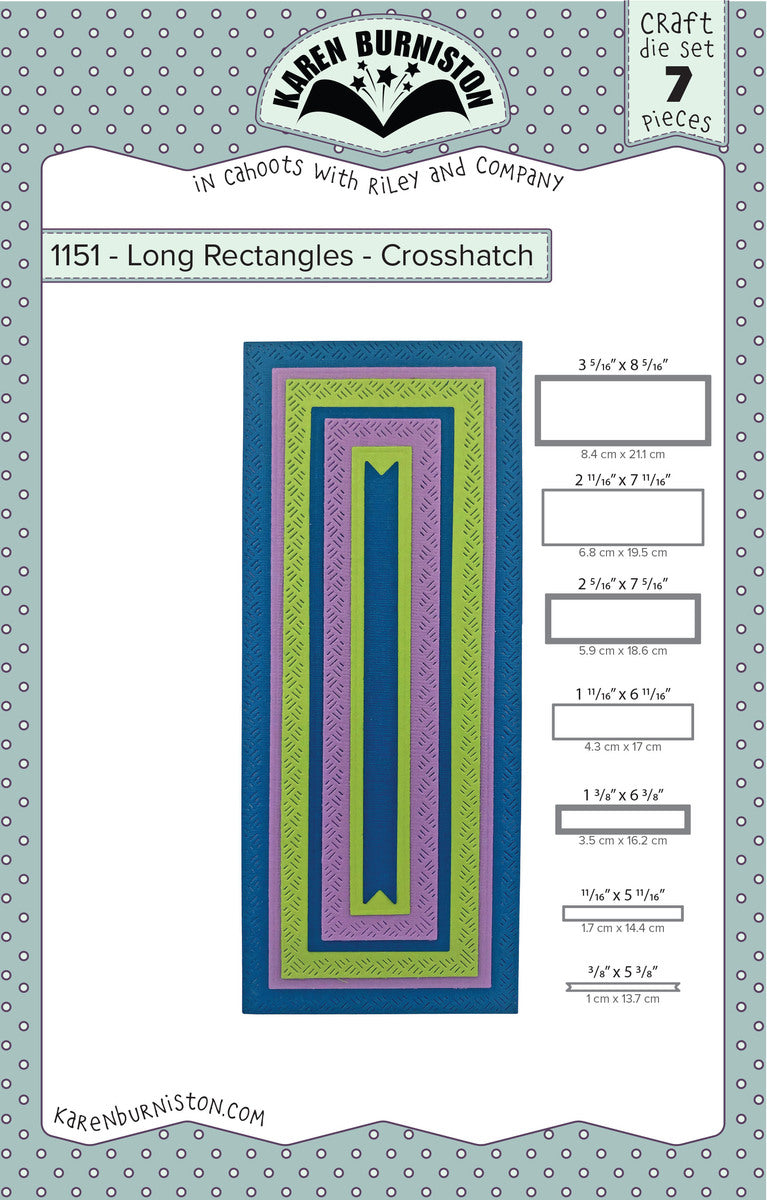 Karen Burniston - Dies - Long Rectangles - Crosshatch