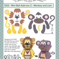 Karen Burniston - Dies - Mini Ball Add-Ons 2 - Monkey & Lion