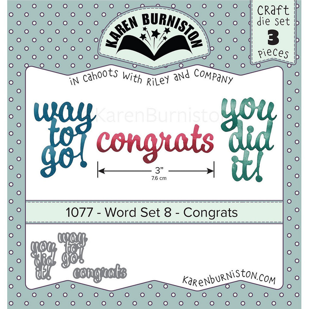 Karen Burniston - Dies - Word Set - Congrats