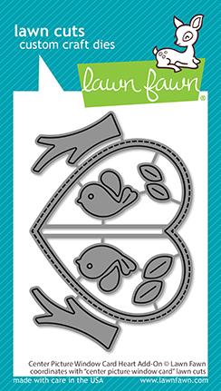 Lawn Fawn - Center Picture Window Card Heart Add-On Dies