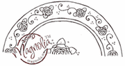 Magnolia Stamps - Yummy For Your Tummy Coll. - Vintage Dinner Plate #492