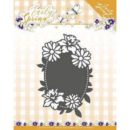 Precious Marieke - Dies - Early Spring - Spring Flowers Oval Label