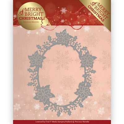 Precious Marieke - Dies - Merry & Bright - Poinsettia Oval