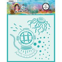 Studio Light - Stencil - 8" x 8" - Diver