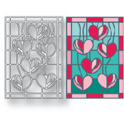 Tutti Designs - Dies - Falling Hearts Stained Glass